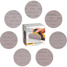 Mirka Abranet Mesh Sanding Discs, Diameter 150 mm, Velcro/Mix Pack 5 of Each, Grit 80, 120, 180, 240, 320, 400, 600/35 Pieces/for all 150 mm Orbital Sanders and Sanding Machines