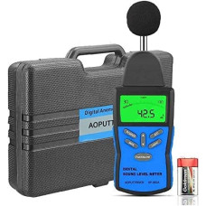 Decibel Measuring Device, Digital Sound Level Meter, Measuring 30 dBA ~ 130 dBA Portable LCD Display Sound Level Meter A/C Weighted for DIY Workshops, MAX/DataHold