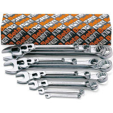 Beta 42/S17 Ring-Maulschlüsselsatz Schraubendreher-Set Kombischlüssel-Satz für allgemeine Instandhaltungsarbeiten (17-teilig, mit Halterung, äußerst robust, Werkzeuge Made in Italy)