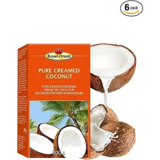 Kokosų grietinėlė 6 x 200 g - 100 % grynos kokosų grietinėlės kreminės tekstūros, be laktozės | Puikiai tinka virti, kepti ir egzotiškiems patiekalams su Kajal