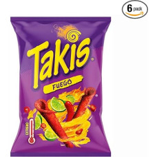 TAKIS Knusprige Maisrollen mit Limetten-Chili-Geschmack 130 g 6er-Packung