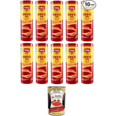 Schär Curvies BBQ be glitimo traškūs be glitimo pikantiški vafliai su bulvėmis su barbekiu skoniu, 10 x 170 g + itališka gurmaniška polpa 400 g