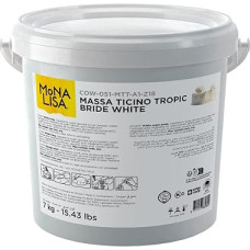 Massa Ticino Tropic Bride White Icing by Mona Lisa, Fontant Sugar Paste for Cakes, Multipurpose, 7 kg, Fondant for Baking, Modeling, Covering and Decorating
