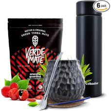 Verde Mate Set with Accessories - Mate Tea 400g, Thermos Flask, Mate Mug, Bombilla