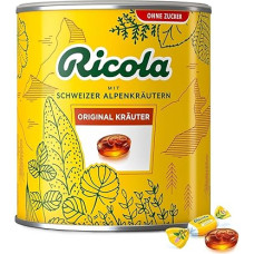 Ricola Riesendose Original Kräuter, 277 Bonbons in der 1kg Design-Dose, Ideal als Vorrat oder Geschenk, Schweizer Kräuter-Bonbon, ohne Zucker