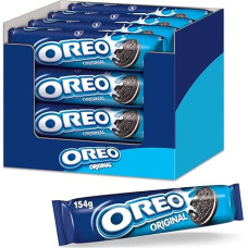 OREO Original 16 x 154 g, traškūs dvigubi kakavos sausainiai su grietinėlės įdaru