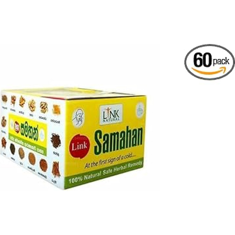 SAMAHAN Ayurvedic Herbal Tea Ayurvedic Herbal Natural Tea, Good and Effective Prevention and Relief of Colds and Cold-Related Symptoms, 60 Packs of 4 g Each