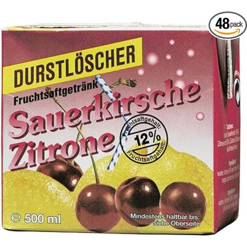 Durstlöscher Vyšnių ir citrinų vaisių sulčių gėrimas 500 ml, 48 vnt.