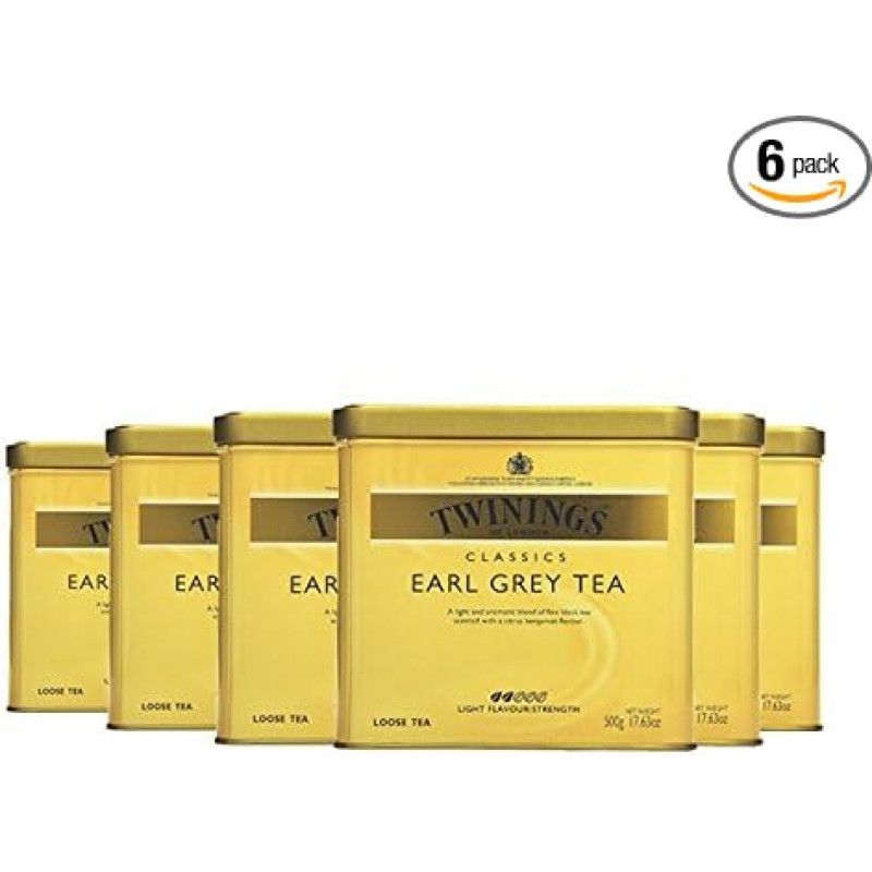 Twinings Earl Grey Tea, 500 g Tub, Pack of 6