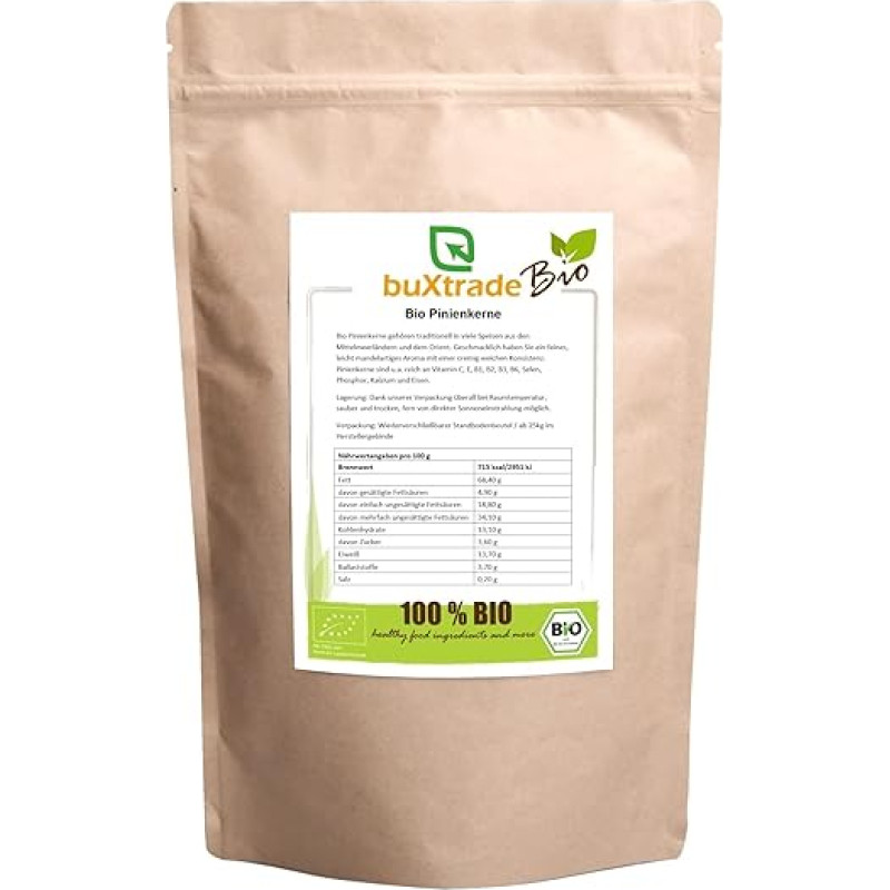 5 kg organic pine nuts, grade A1, natural, vegetable, fine and aromatic, pine nuts, nature