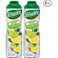 Teisseire Drinks Syrup Lemon/Lemon 0% - 600 ml - Syrup That Tastes Just Like the Fruit (Pack of 2)