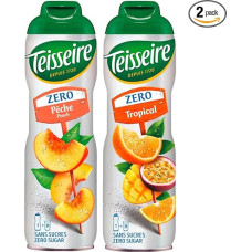 Teisseire Zero Peach & Tropical Syrup 600 ml Each - Cocktails Milkshakes