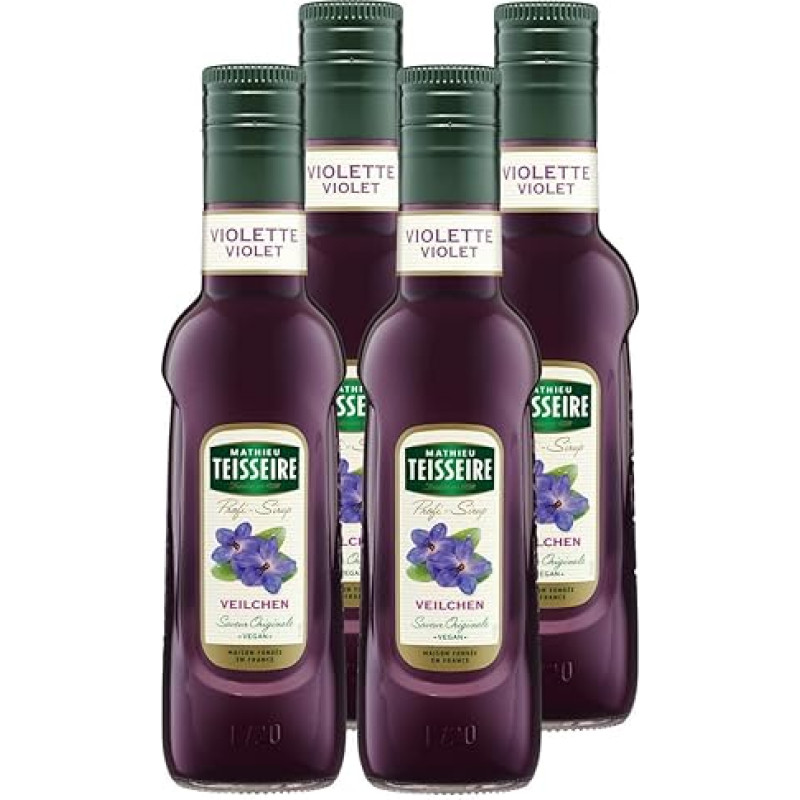 Mathieu Teisseire Beverage Syrup Violet 0.25 L Cocktails (Pack of 4)