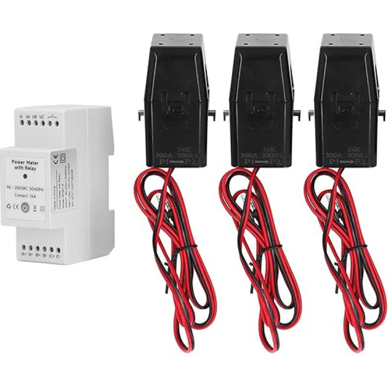 Mavaol 3 Phase Energy Meter, High Precision Current Transformer Terminals, Solar Power Monitoring, Intelligent Energy Management for Home