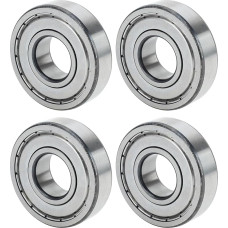 A ABSOPRO 6305ZZ Rillenkugellager P6 25x62x17mm Geschmierte Lager Doppel-Metall-Dichtung Kugellager Silberton für Autos, Fahrräder, Motorräder, Skateboards, 3D-Drucke Scooter Rad - 4 Stück