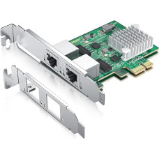 10Gtek® 100M/1000M/2.5G NIC tinklo kortelė su dviem RJ-45 prievadais ir Realtek RTL8125BG valdikliu, palaiko Windows/Windows Server/Linux/Ubuntu/Centos/Vmware