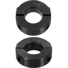 sourcing map 2 x doppelt geteilte Schaftmanschette für 13/16 Zoll Schaft, zweiteiliger Klemmkragen, 3,8 cm Außendurchmesser, 1,27 cm Breite, Schwarzoxid-Stahlschlossklemme, Stellschrauben-Stil