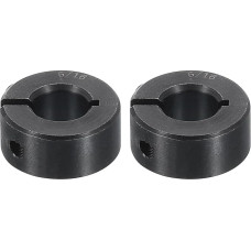 sourcing map 2 Stück einteilige Klemmmanschette mit einzelner geteilter Schaft, 5/16 Zoll Bohrung, einteiliger Klemmkragen, 11/16 Zoll Außendurchmesser, 5/16 Zoll Dicke, schwarzes Oxidstahl-Set,