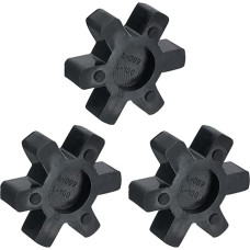 3 Stück L099/L100 Backenkupplungseinsatz, flexible solide NBR-Gummi-Backenkupplung, Mitteleinsätze für L-Backenkupplung, L-Backenkupplung, L-Backenkupplungsset, Schwarz