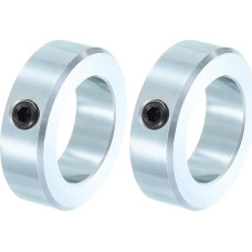 2 x Schraubenmanschetten, 3,5 cm Bohrung, verzinkter Stahl, Schaftmanschetten, 7,6 cm Außendurchmesser, 2,2 cm Breite, Achsmanschelle für Linearstangenwellenführung