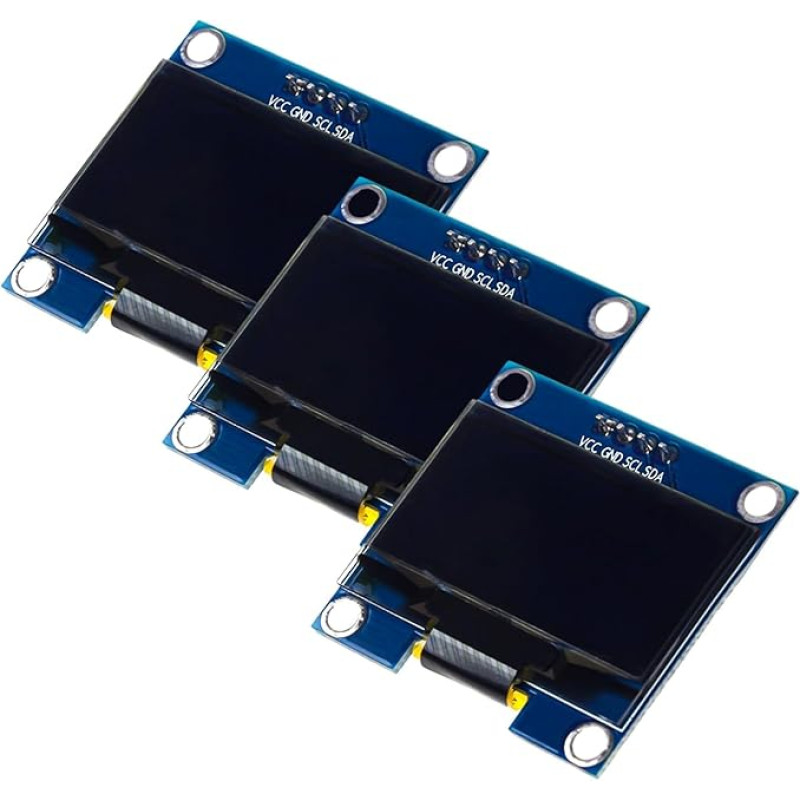 ARCELI Pack of 3 1.3 Inch OLED Display I2C IIC Module, Chip 128 x 64 Pixel Screen Display Module with White Characters Compatible with Arduino and Raspberry Pi