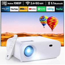 Wielio HD Projector 1080P Resolution, Mini Projector with Bluetooth and WiFi, 18000 Lumens 4K Support, Compatible with iOS/Android/Laptop/Xbox (Grey)