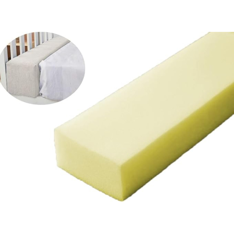 MOTTK 45D Thick Foam Pad Replacement Foam for Sofa Chair Single/Double/King Bed Mattress Connector Seat Pad Bed Gap Filler Easy Cut for DIY Art 200x15x15cm