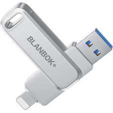 BLANBOK+ 3 in 1 USB atminties kortelė MFi, skirta telefonui, planšetiniam kompiuteriui / Android / asmeniniam kompiuteriui