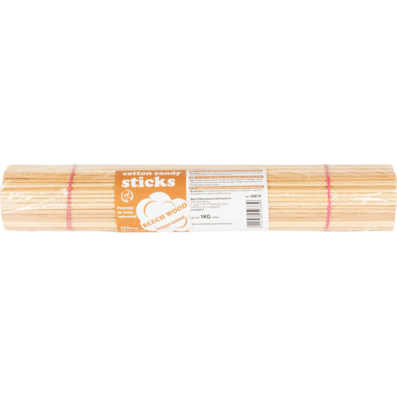 Gsg24 Buko cukraus vatos lazdelės 40cm/4mm su PZH sertifikatu 200vnt.