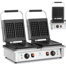 Royal Catering Stačiakampė dviguba vaflinė 4 belgiškiems vafliams 2 x 2000 W