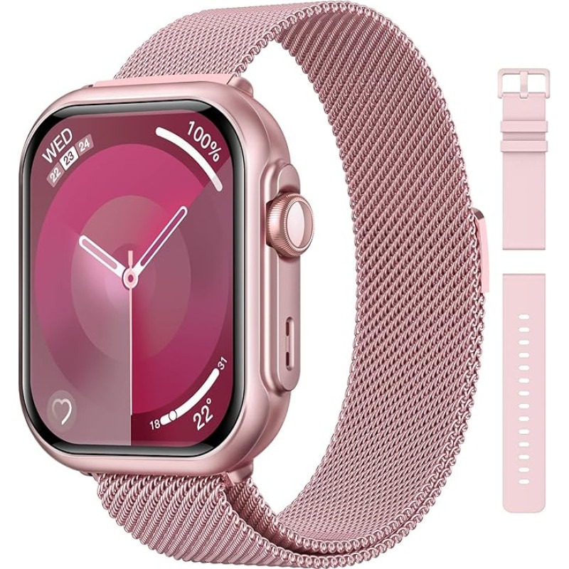 RUXINGX Women's Smartwatch with 1000 mAh Battery, 100 Days Ultra Long Standby, 1.83 Inch Fitness Tracker Heart Rate/SpO2/Sleep, 120+ Sports Modes, IP68 Fitness Watch, Phone Function, Pedometer