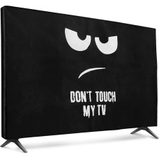kwmobile 40 colių televizoriaus dėklas - Vidinis televizoriaus ekrano apsauginis dangtelis - Dulkių apsauga nuo televizoriaus ekrano - Nelieskite mano televizoriaus Balta juoda