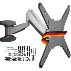 SCHWAIGER 9444 Sieninis 23-55 colių televizoriaus laikiklis pakreipiamas / pasukamas Max. 30 kg / VESA standartas 400 x 400 Juoda Komplektuojami tvirtinimo priedai