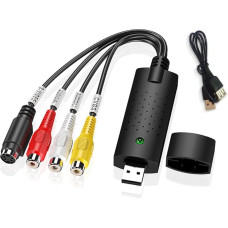 Video Grabber, VHS savaiminis skaitmeninimas, VHS į USB video Grabber Recode Stick, VHS skaitmeninimas, vaizdo įrašų redagavimas iš bet kokio analoginio šaltinio, įskaitant VCR DVD, skirtas 