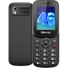 uleway 4G mobilusis telefonas senjorams be sutarties, T185 mobilusis telefonas senjorams su 1,7 colio LCD ekranu, dvigubas nano SIM mygtukinis mobilusis telefonas su žibintuvėliu, USB-C įkrovimu, ausinėmis, fotoaparatais, FM radiju
