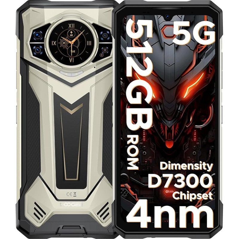DOOGEE S200 Plus 5G lauko mobilusis telefonas be sutarties, Dimensity 7300, 32 GB + 512 GB lauko išmanusis telefonas 