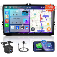 8 Core 4+64G Android 13 Car Radio for VW Golf Polo Passat Jatta Touran Tiguan T5 Trasporter Seat Wireless Carpaly & Android Car, 9 Inch IPS Touchscreen Radio Bluetooth 5.0/GPS/Reversing
