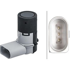 HELLA 6PX 358 141-411 Sensor, Parking Aid - Angled - 3-Pin - Plucked - Paintable