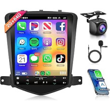 Carplay Car Radio for Chevrolet Cruze J300 2009-2014, 9.7 Inch Car Radio with Screen with GPS Android Car/WiFi/Bluetooth/USB/WiFi/RDS/FM/EQ + Reversing Camera