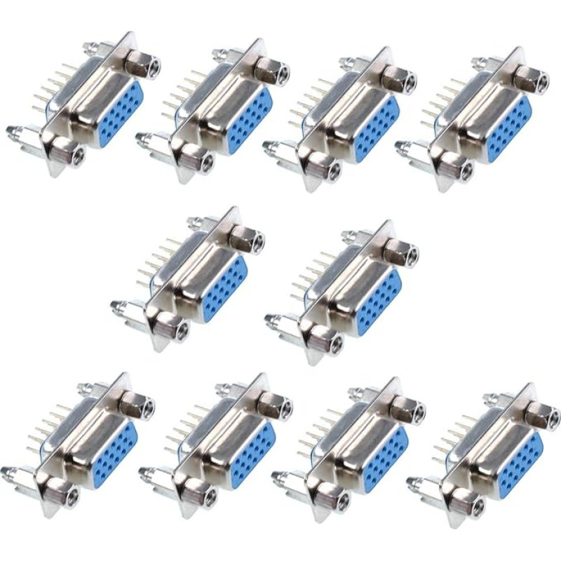 Oiyagai 10 vnt. DB15 varžtų dangtelio tipo D-SUB VGA moterų 3 eilių 15 kontaktų jungties adapterio keitimas
