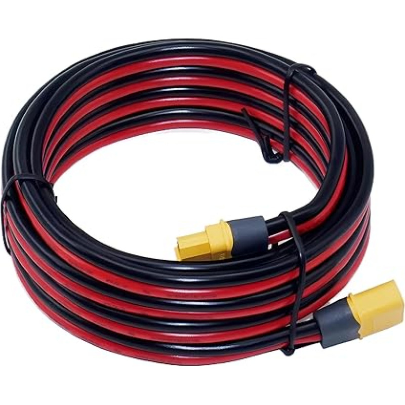 XT60 Cable Extension 3 m, XT60 Female to Male XT60H Extension Cable 3 m 12AWG Solar Cable Compatible with Anker EcoFlow Delta River Powerstaion Solar Panel