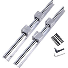 SBR20 Linijinis kreiptuvas 1000 mm 2 x linijiniai bėgiai ir 4 x guolių blokai, linijinio bėgio ilgis 1000 mm Linijiniai bėgiai mašinoms ir automatizuotiems įrenginiams