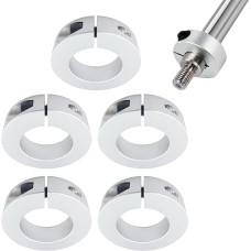 Tissting Pack of 5 Split Adjustment Rings 16 mm Inner Aluminium Alloy Depth Stop Rings Clamp Shaft Cuff Clamping Ring for Sack Truck Tyres Handcart
