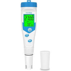 pH Meter Water, Simultaneous Display pH Meter and Pool Salt Content Measure, Improved pH EC Meter, Salt Meter Pool Tester for Hot Tubs, Spas, Aquarium, Salt Meter Koi