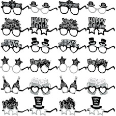 Suilung 24 pakuotės Naujųjų metų išvakarės akiniai Partijos reikmenys 2025 popieriniai akiniai Akiniai Akiniai Foto rekvizitai Laimingų Naujųjų metų dekoracijos