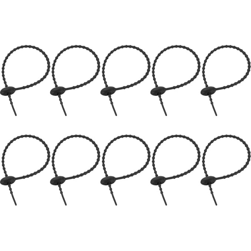 sourcing map 20 Stück 22,9 cm Silikon-Kabelbinder, wiederverwendbare Kabelbinder, Kabelbinder, Kabelwickel, Management-Organizer für Zuhause, Büro, Küche, Lebensmitteltasche, Schwarz