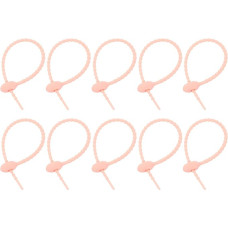 sourcing map Silikon-Kabelbinder, wiederverwendbar, Kabelbinder, Kabelbinder, Kabelwickler, Organizer für Zuhause, Büro, Küche, Lebensmitteltasche, Hellrosa, 20 Stück