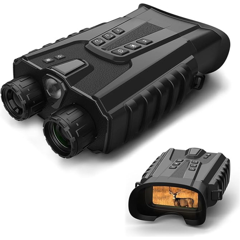 Kavolet Night Vision Devices, Night Vision Binoculars 500 m, Night Vision Binoculars with Full Colour Night Vision, 4 x Optical Zoom, 8 x Digital Zoom, Rechargeable 5200 mAh for Bird Watching,