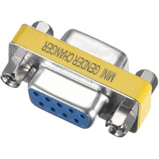 sourcing map DB9 VGA Gender Changer 9 Pin Female to Female 2-row Mini Gender Changer Coupler Adapter Connector for Serial Applications Blue Pack of 1