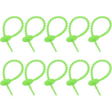 sourcing map Silikon-Kabelbinder, wiederverwendbar, Kabelbinder, Kabelbinder, Kabelwickler, Organizer für Zuhause, Büro, Küche, Lebensmitteltasche, Grün, 20 Stück